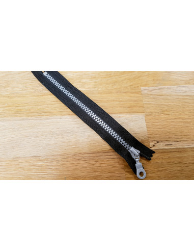 Fermeture Eclair Z55 YKK, Moulée, noir maille grise, 18cm