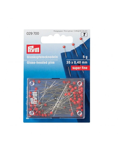 Épingles tête de verre, « super fine »