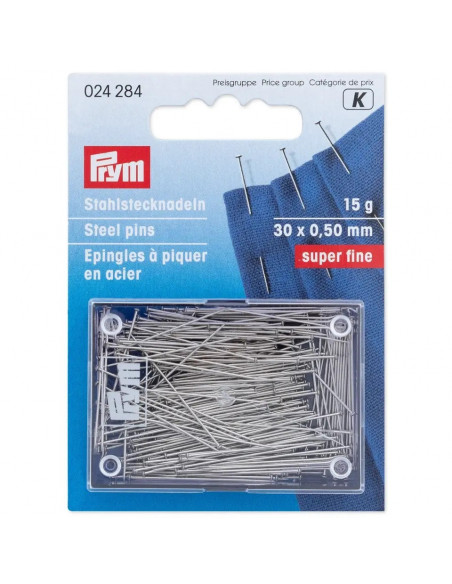 Épingles à piquer, 0,50 x 30mm, argenté, 15g