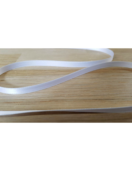 Ruban satin, 6mm, blanc