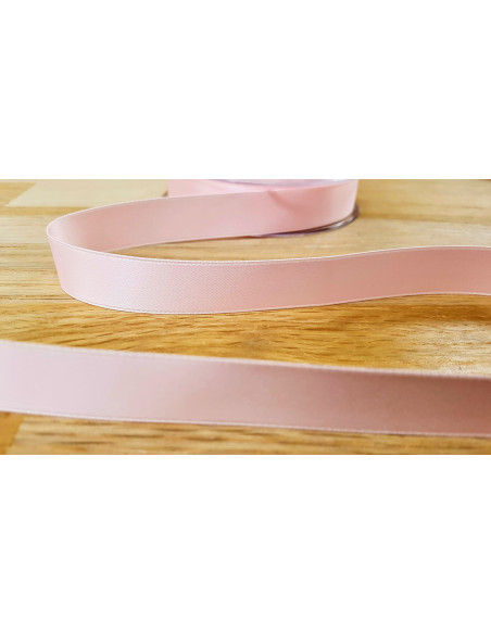 Ruban satin, 16mm, rose
