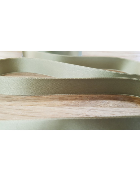 Ruban satin, 16mm, vert kaki