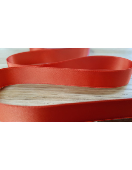 Ruban satin, 16mm, corail