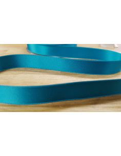 Ruban satin, 16mm, bleu pétrole