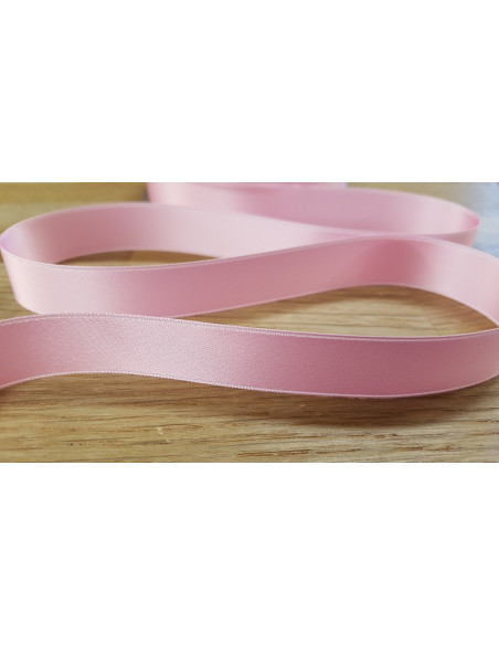 Ruban satin, 16mm, rose layette