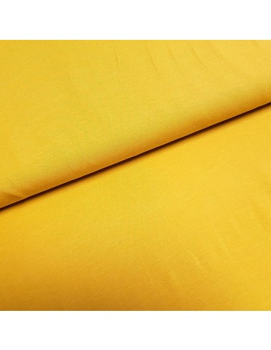 Tissu, Jersey de Coton Uni, Jaune Moutarde, Laize 150 cm, Coton Stretch Bio Oeko-Tex