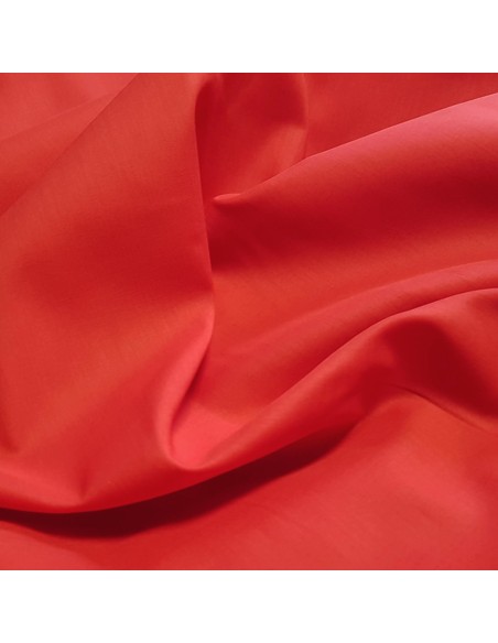 Tissu, Voile de Coton Uni, Rouge Vif, Laize 140 cm, 100% Coton 98g/m²