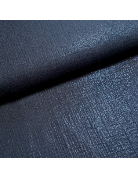 Tissu, Double Gaze Pailletée, Marine, Laize 135 cm, 100% Coton 119g/m²