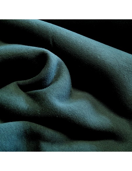 Tissu, Molleton Sweat Épais Uni, Vert Bouteille, Laize 155 cm, 70% Coton 30% Polyester Oeko-Tex