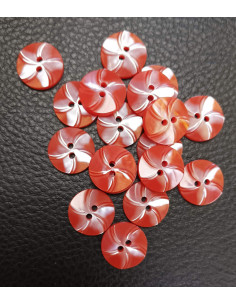 Bouton 2 trous, Ø14mm, rouge 2