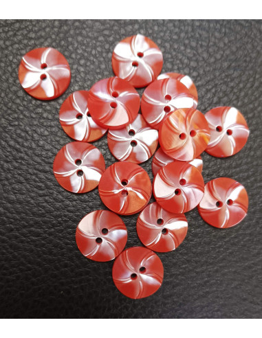 Bouton 2 trous, Ø14mm, rouge