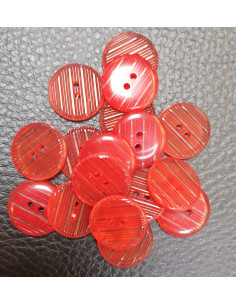 Bouton 2 trous, Ø14mm, rouge 2