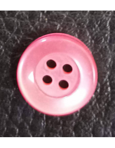 Bouton 4 trous, Ø10mm,  rose