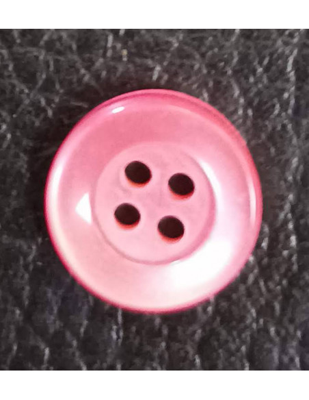 Bouton 4 trous, Ø10mm,  rose