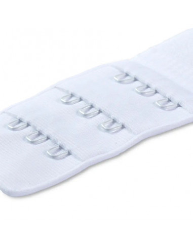 Rallonge attache de soutien-gorge, crochet 3x3, 40mm, blanc