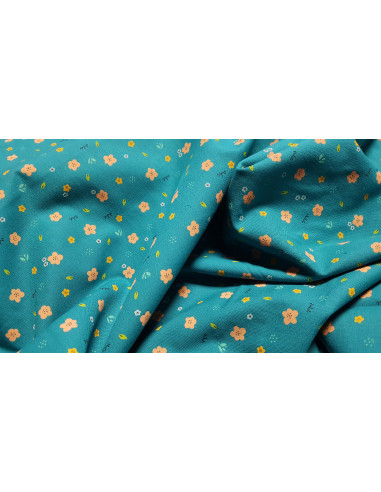 Cretonne de coton fleurs