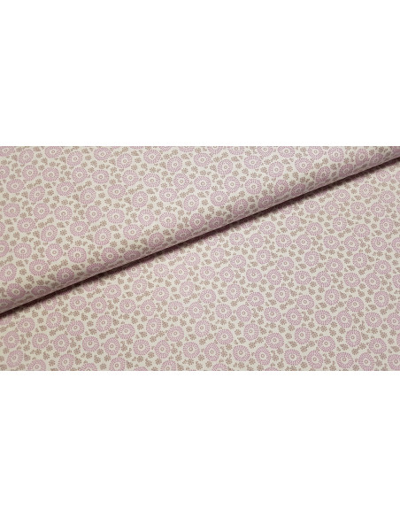 Cretonne de coton coquillages roses