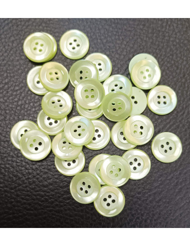 Bouton 4 trous, Ø 12mm, vert