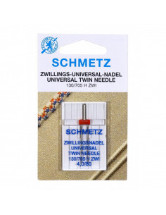 Aiguilles machine à coudre, double, universelle, écart. 4.0, 100 2