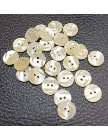 Bouton 2 trous, Ø11mm, blanc