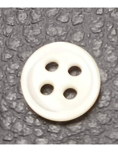 Bouton 4 trous, Ø 10mm, blanc