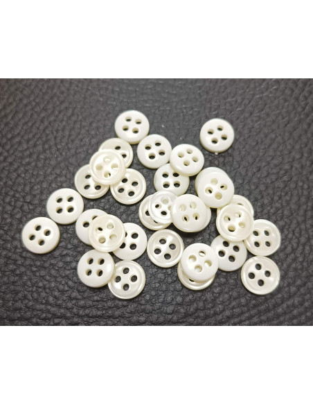 Bouton 4 trous, Ø 10mm, blanc