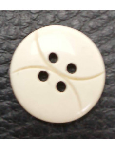 Bouton 4 trous, Ø15mm, blanc