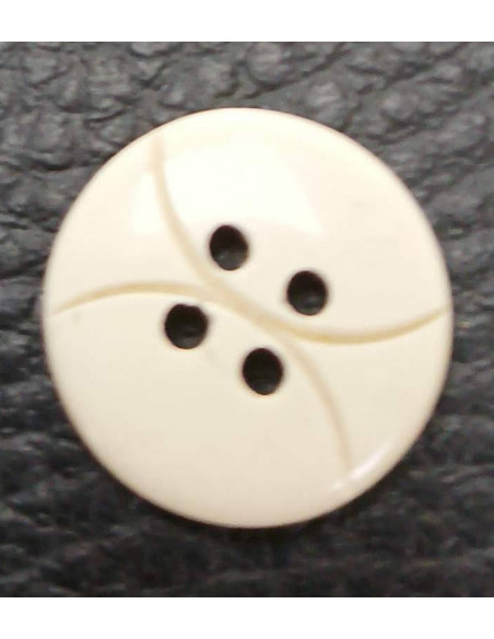 Bouton 4 trous, Ø15mm, blanc