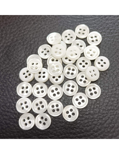Bouton 4 trous, Ø 10mm, blanc