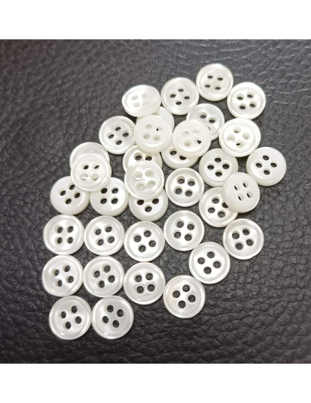 Bouton 4 trous, Ø 10mm, blanc