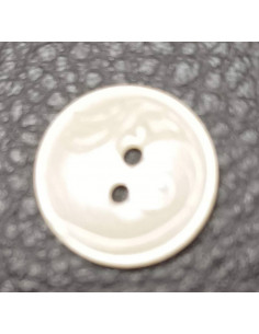 Bouton 2 trous, Ø 15mm, blanc