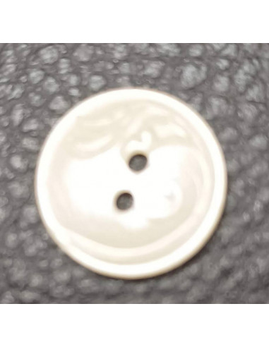Bouton 2 trous, Ø 15mm, blanc