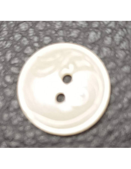 Bouton 2 trous, Ø 15mm, blanc