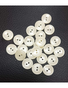 Bouton 2 trous, Ø 15mm, blanc 2