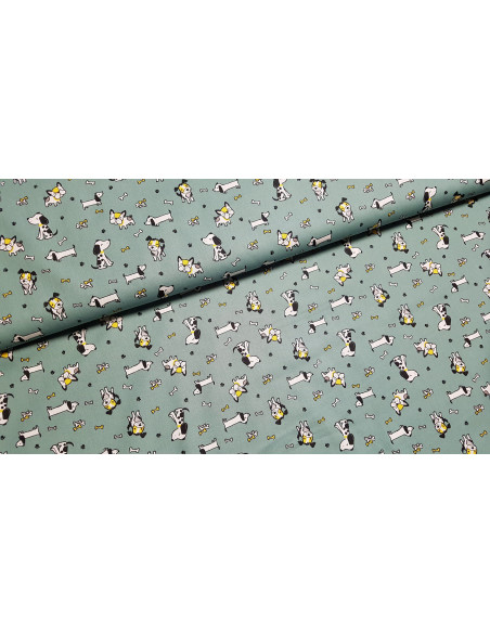 Popeline coton chiens