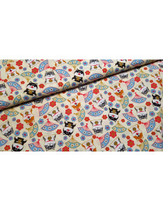 Popeline coton japonisant