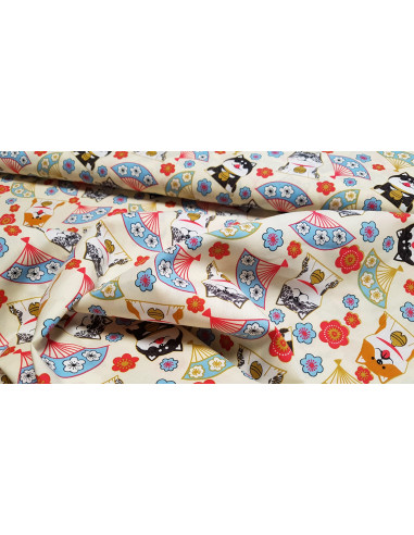 Popeline coton japonisant