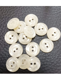 Bouton 2 trous, Ø 10mm, blanc 2