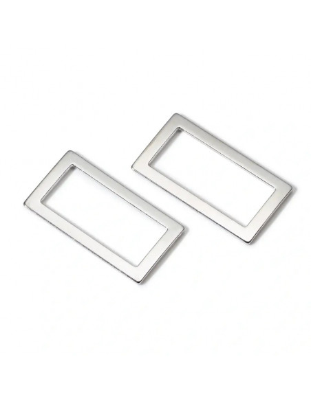 Boucles rectangulaires pour sacs, 25mm, argent vieilli