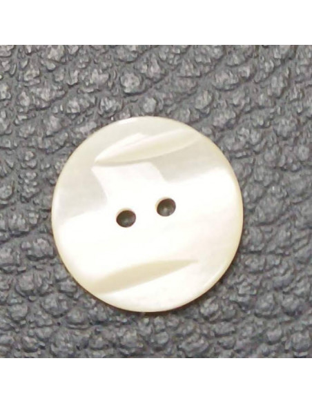 Bouton 2 trous, Ø 14mm, blanc