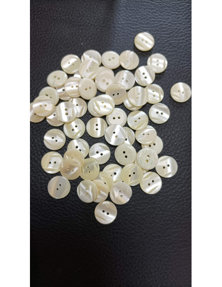 Bouton 2 trous, Ø 14mm, blanc