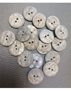 Bouton 2 trous, Ø 21mm, gris 2