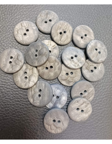 Bouton 2 trous, Ø 21mm, gris