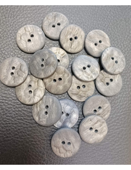 Bouton 2 trous, Ø 21mm, gris