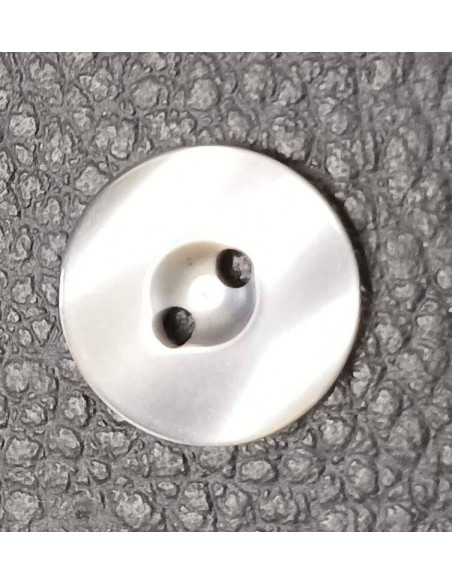 Bouton 2 trous, Ø 14mm, gris