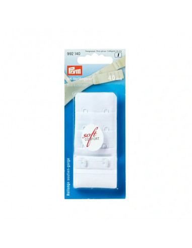 Rallonge attache de soutien-gorge, crochet 3x2, 40mm, blanc