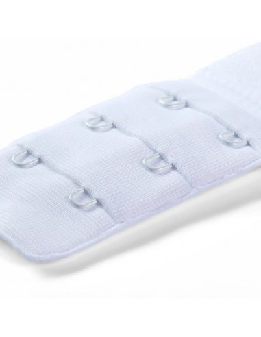 Rallonge attache de soutien-gorge, crochet 3x2, 40mm, blanc