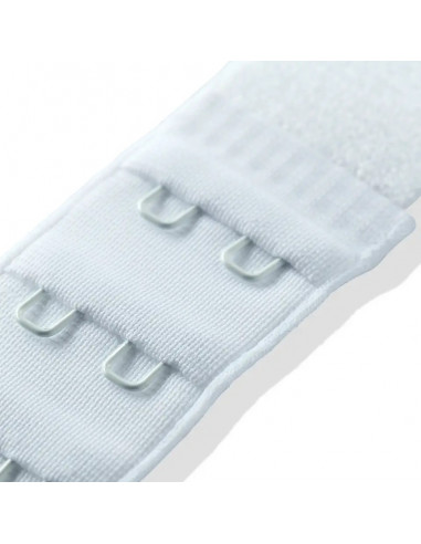 Rallonge attache de soutien-gorge, crochet 3x2, 25mm, blanc