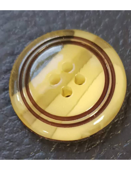 Bouton 4 trous, Ø 18mm, marron