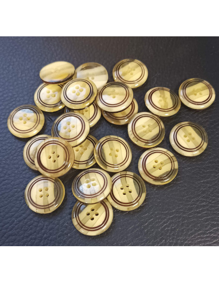 Bouton 4 trous, Ø 18mm, marron